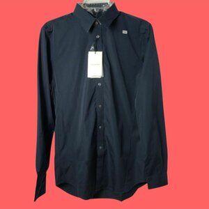 Mens UNIQLO +J Slim Fit Long Sleeve Extra Fine Cotton Dress Shirt  Navy Medium